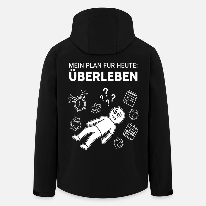 Mein Plan Heute Überleben - Recycelte Männer Softshell-Jacke von Stanley/Stella - Schwarz
