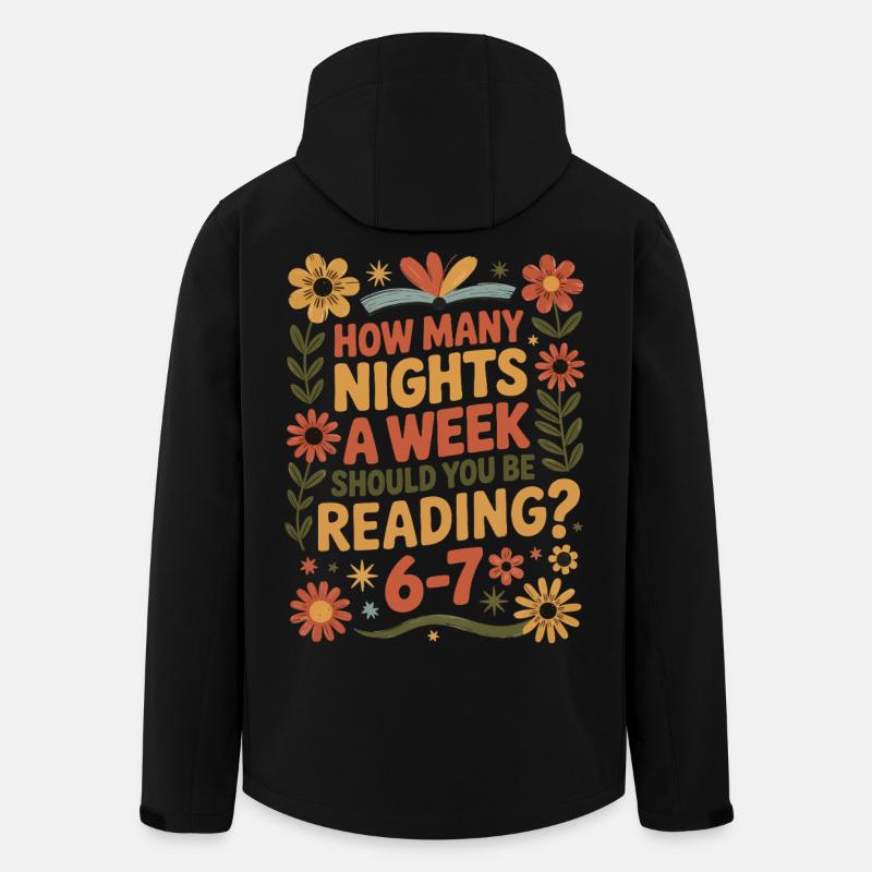 Lese-Motivation 6-7 Nächte Retro Blumen - Recycelte Männer Softshell-Jacke von Stanley/Stella - Schwarz