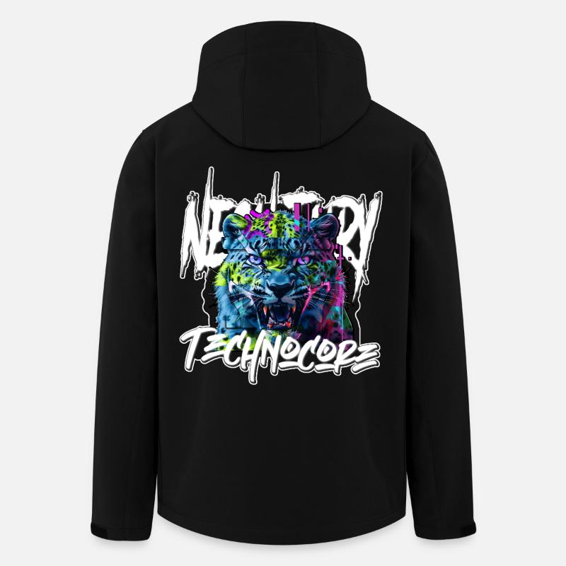 Neon-Fury-Leopard – Technocore-Rave-Streetwear - Recycelte Männer Softshell-Jacke von Stanley/Stella - Schwarz