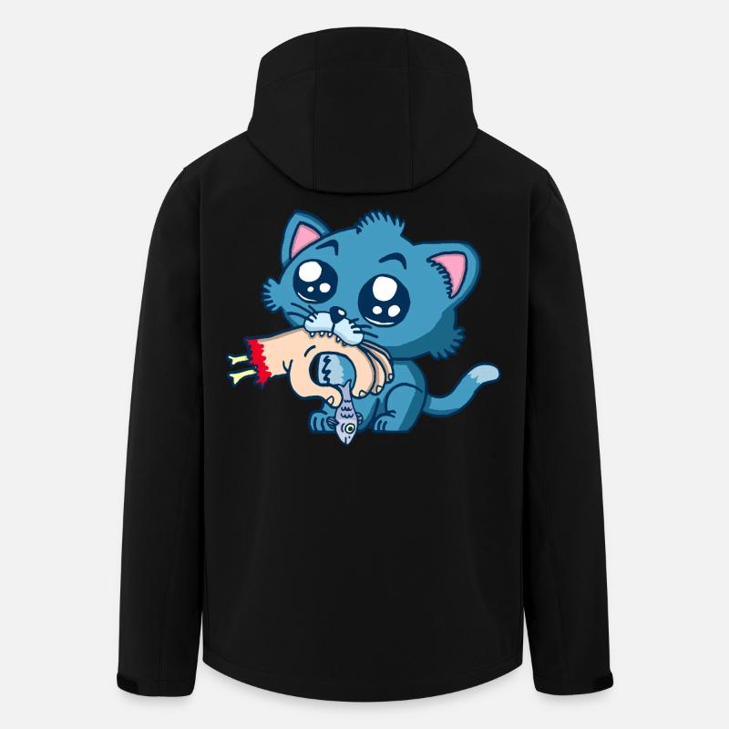 Gourmet-Kätzchen - Recycelte Männer Softshell-Jacke von Stanley/Stella - Schwarz