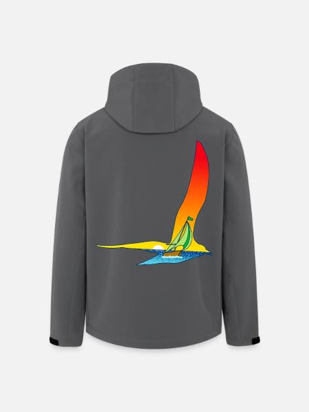 Der Vogel und das Segelboot - Recycelte Männer Softshell-Jacke von Stanley/Stella - Schwarz