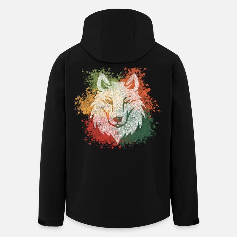 Zentangle Wolf - Recycelte Männer Softshell-Jacke von Stanley/Stella - Schwarz