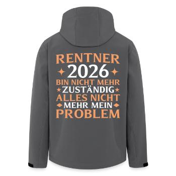 Rentner 2026 - Nicht mehr zuständig - Recycelte Männer Softshell-Jacke von Stanley/Stella - Schwarz - Hinten - AI Model Male 185 light (185cm)