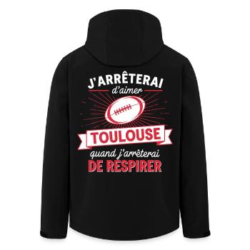 Fan, Rugby, Humor, Toulouse - Recycelte Männer Softshell-Jacke von Stanley/Stella - Schwarz - Hinten - AI Model Male 185 light (185cm)