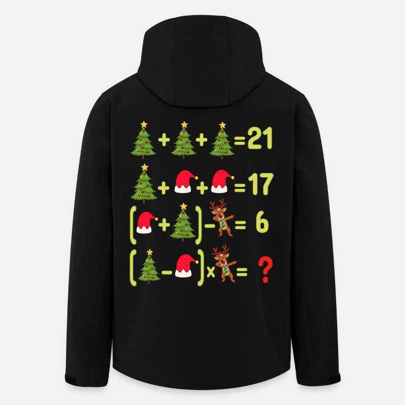 Sjov jul matematik lærer børn jule humor - Stanley/Stella herre softshelljakke i genanvendt polyester - sort