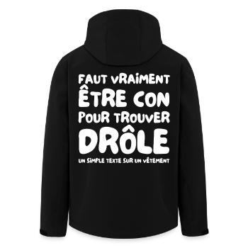 Un texte qui fait la différence - Veste softshell homme en polyester recyclé Stanley/Stella - noir - Dos - AI Model Male 185 light (185cm)