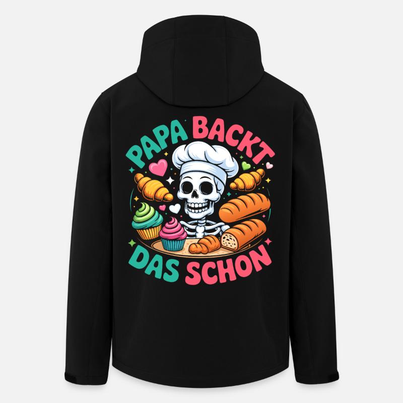 Papas Backkunst Skelett Chef - Recycelte Männer Softshell-Jacke von Stanley/Stella - Schwarz