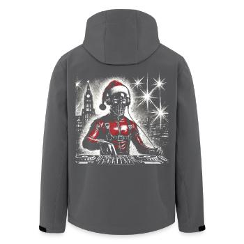 Techno EDM Santa DJ Festival Chemise de Noël - Veste softshell homme en polyester recyclé Stanley/Stella - noir - Dos - AI Model Male 185 light (185cm)