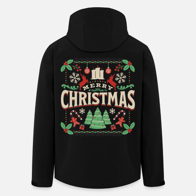Frohe Weihnachten Retro Typo ugly stil - Recycelte Männer Softshell-Jacke von Stanley/Stella - Schwarz