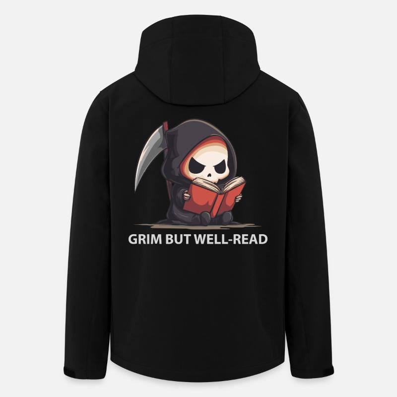 Reading Reaper – Humour noir mignon - Veste softshell homme en polyester recyclé Stanley/Stella - noir