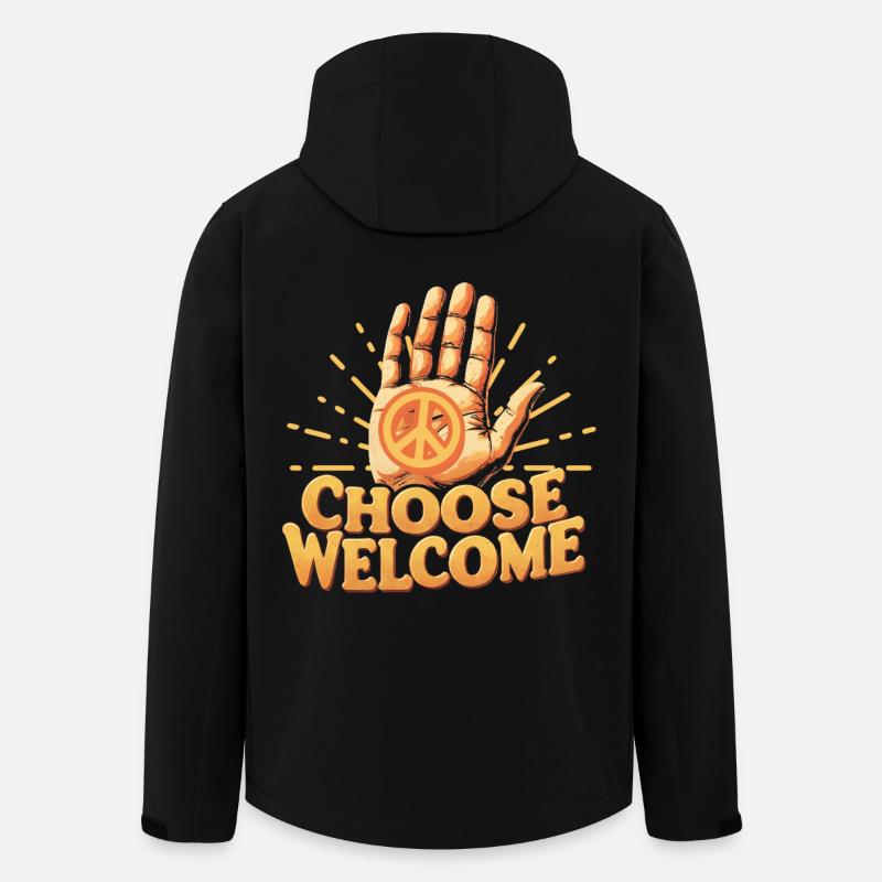 Humanité Egalité Choisir Bienvenue - Veste softshell homme en polyester recyclé Stanley/Stella - noir