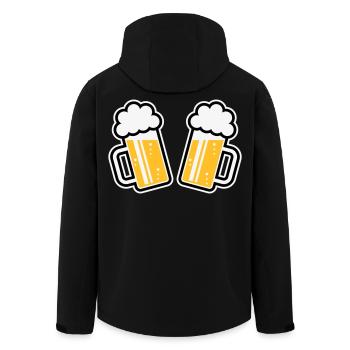 2 beer mugs Cheers, cheers! (Beer Mugs 3C) - Men’s Recycled Softshell Jacket by Stanley/Stella - black - Back - AI Model Male 185 light (185cm)