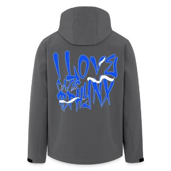 I Love Sphynx Cats Graffiti  - Men’s Recycled Softshell Jacket by Stanley/Stella - black - Back - AI Model Male 185 light (185cm)
