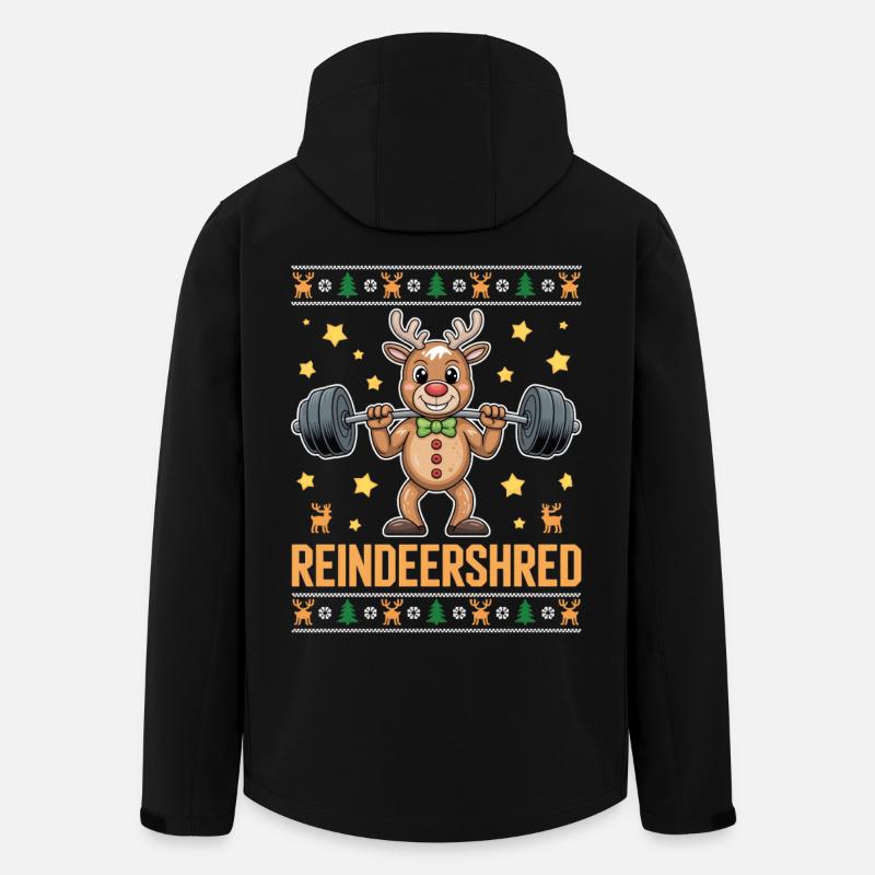 Reindeershred Reindeer Christmas Ugly Christmas - Men’s Recycled Softshell Jacket by Stanley/Stella - black