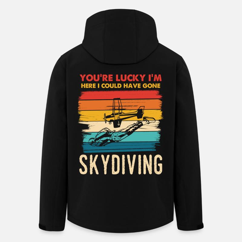 YOU'RE LUCKY I'M HERE SKYDIVING - Recycelte Männer Softshell-Jacke von Stanley/Stella - Schwarz