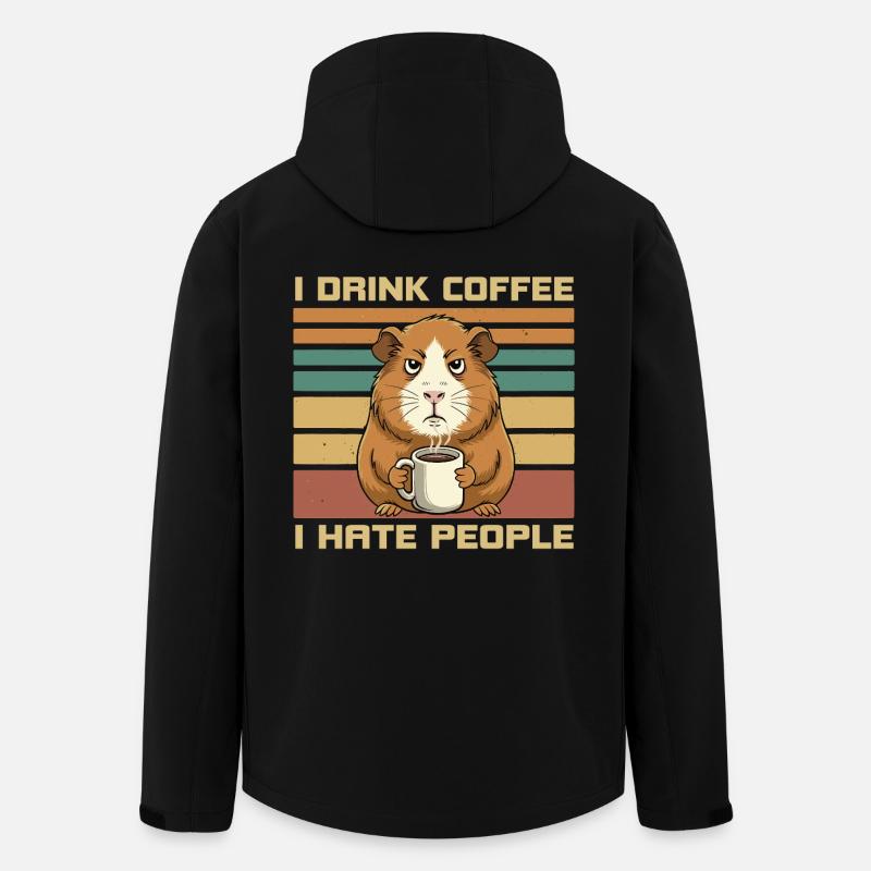 Zitat des grummeligen Meerschweinchen-Kaffees - Recycelte Männer Softshell-Jacke von Stanley/Stella - Schwarz