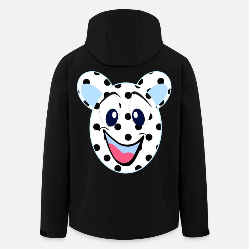 Ours rieur bleu à pois - Veste softshell homme en polyester recyclé Stanley/Stella - noir
