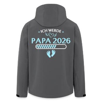 Ich werde Papa 2026 Schwangerschaft ankündigen - Recycelte Männer Softshell-Jacke von Stanley/Stella - Schwarz - Hinten - AI Model Male 185 light (185cm)