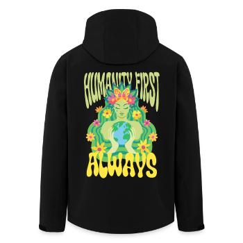 Menschlichkeit : l’égalité : l’humanité d’abord, toujours - Veste softshell homme en polyester recyclé Stanley/Stella - noir - Dos - AI Model Male 185 light (185cm)