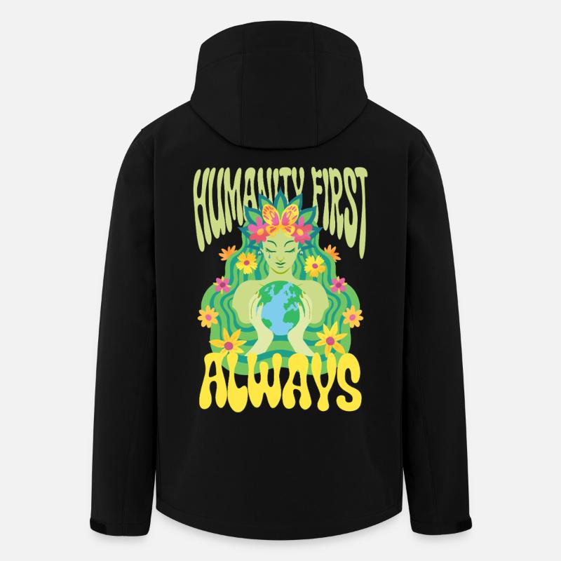 Menschlichkeit Equality Humanity First Always - Men’s Recycled Softshell Jacket by Stanley/Stella - black