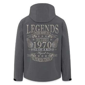 Fête d’anniversaire décembre 1970 - décembre 1970 - Veste softshell homme en polyester recyclé Stanley/Stella - noir - Dos - AI Model Male 185 light (185cm)