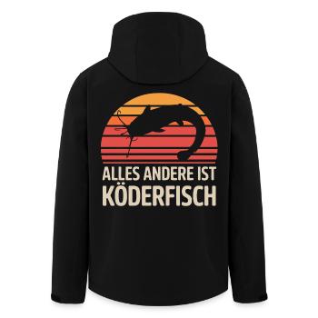 Pêcheur au poisson-chat – Tout le reste est un poisson-appât - Veste softshell homme en polyester recyclé Stanley/Stella - noir - Dos - AI Model Male 185 light (185cm)