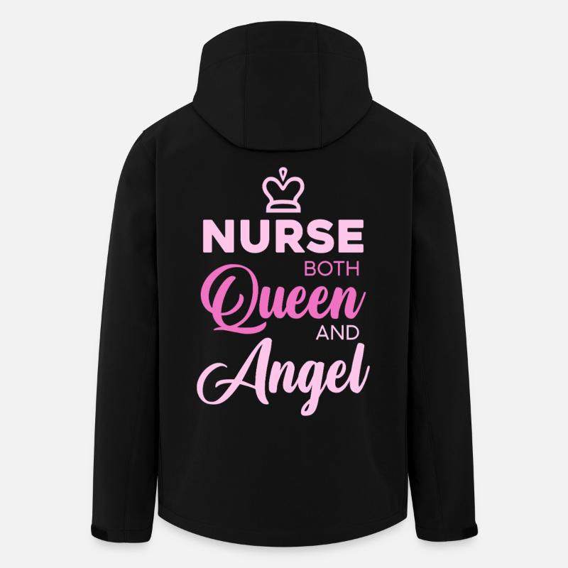 Nurse Queen Angel Typography - Men’s Recycled Softshell Jacket by Stanley/Stella - black