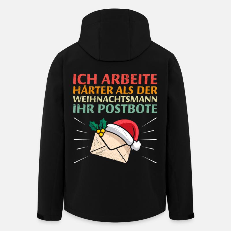Postbote ARBEITE HÄRTER ALS DER WEIHNACHTSMANN - Recycelte Männer Softshell-Jacke von Stanley/Stella - Schwarz