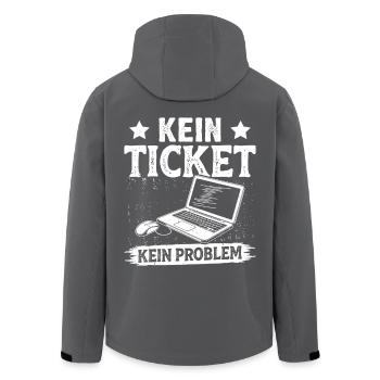 Nerd Computer KEIN TICKET KEIN PROBLEM LUSTIG - Recycelte Männer Softshell-Jacke von Stanley/Stella - Schwarz - Hinten - AI Model Male 185 light (185cm)