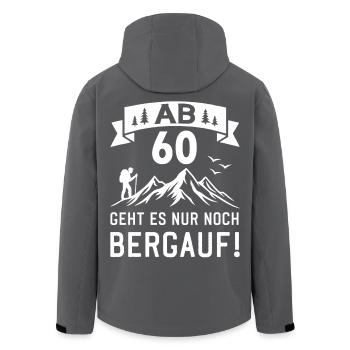 Ab 60 Geht Es Nur noch Bergauf 60 Jahre Geburtstag - Recycelte Männer Softshell-Jacke von Stanley/Stella - Schwarz - Hinten - AI Model Male 185 light (185cm)
