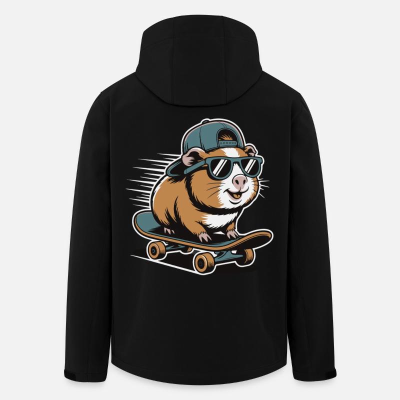 Hamster on skateboard - Men’s Recycled Softshell Jacket by Stanley/Stella - black