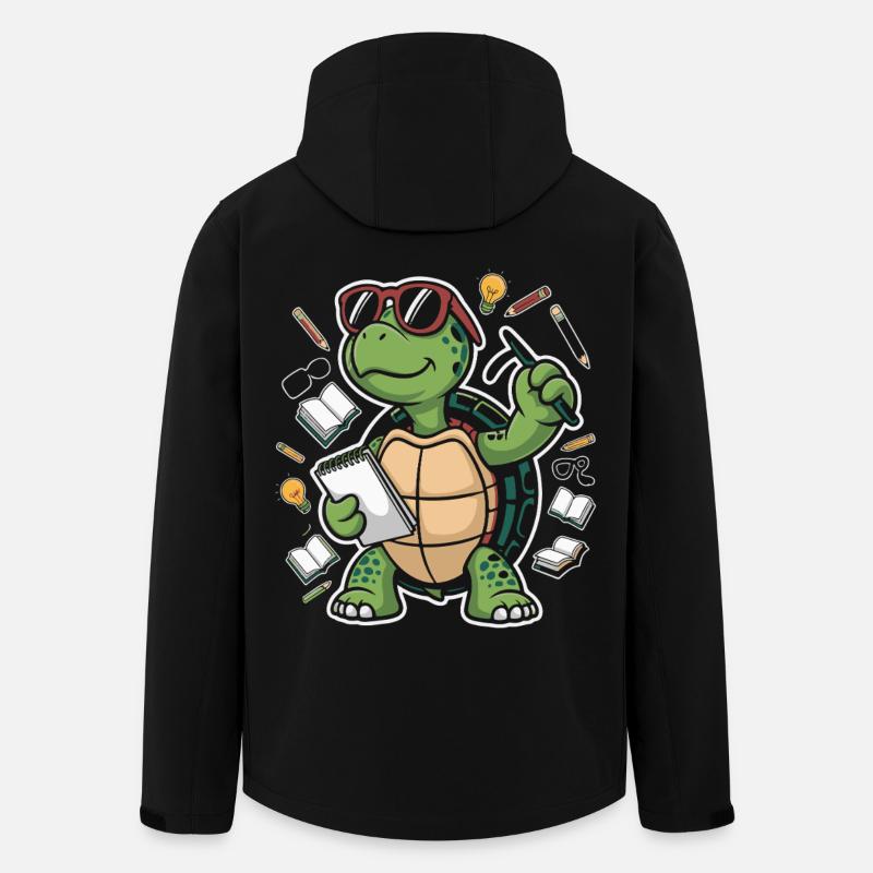 Learning turtle with pen - Men’s Recycled Softshell Jacket by Stanley/Stella - black