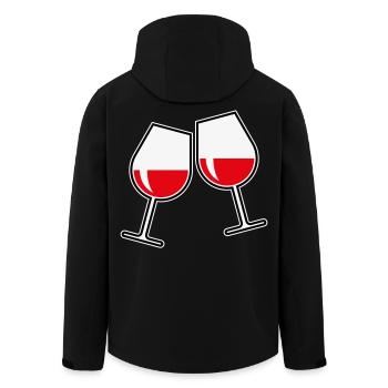2 Rotweingläser (Rotwein / Wein / Bauchig / Zu 3C) - Recycelte Männer Softshell-Jacke von Stanley/Stella - Schwarz - Hinten - AI Model Male 185 light (185cm)
