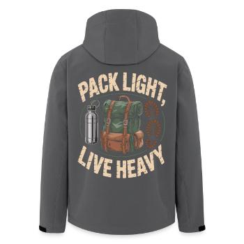 Outdoor T-Shirt Wandern – Minimalismus Natur Humor - Recycelte Männer Softshell-Jacke von Stanley/Stella - Schwarz - Hinten - AI Model Male 185 light (185cm)