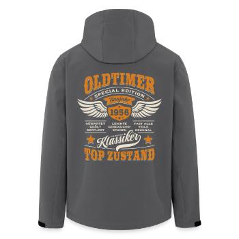 Oldtimer Modell 1956 | Geburtstag Geschenk - Recycelte Männer Softshell-Jacke von Stanley/Stella - Schwarz - Hinten - AI Model Male 185 light (185cm)