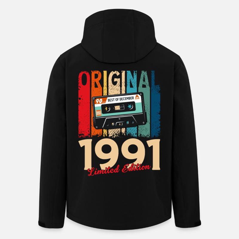 34th Birthday Cassette December 1991 - Men’s Recycled Softshell Jacket by Stanley/Stella - black