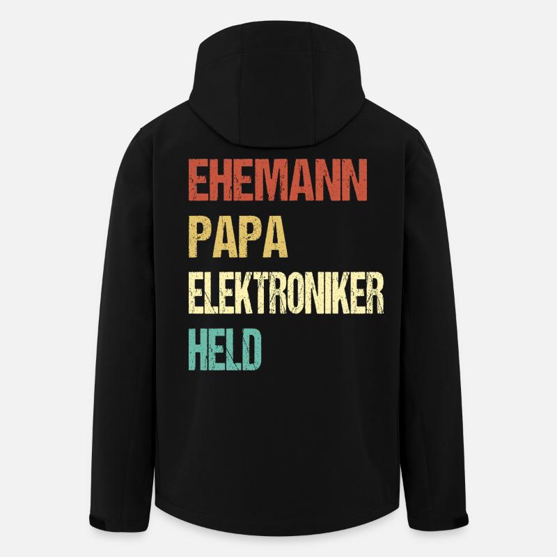 Elektroniker Papa - Recycelte Männer Softshell-Jacke von Stanley/Stella - Schwarz