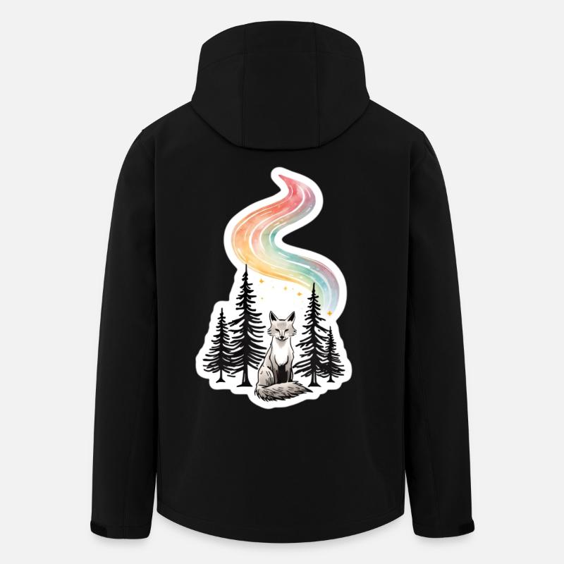 Nordlicht Fuchs im Wald - Recycelte Männer Softshell-Jacke von Stanley/Stella - Schwarz