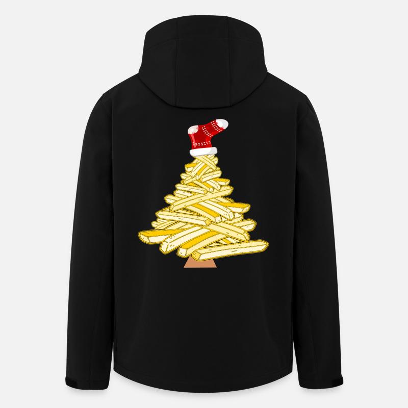 Frites sapin de Noël - Veste softshell homme en polyester recyclé Stanley/Stella - noir