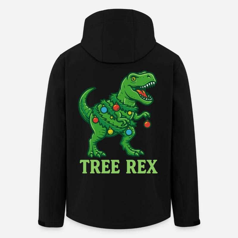 Tree Rex Dinosaur Christmas Family Fun - Men’s Recycled Softshell Jacket by Stanley/Stella - black