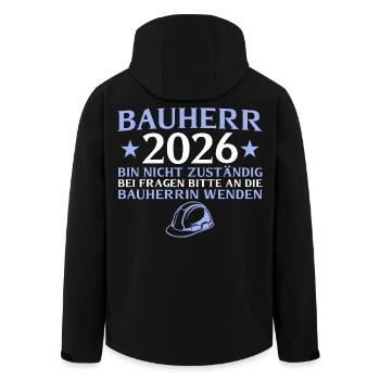 Bauherr 2026 Bin nicht zuständig - Hausbau - Recycelte Männer Softshell-Jacke von Stanley/Stella - Schwarz - Hinten - AI Model Male 185 light (185cm)