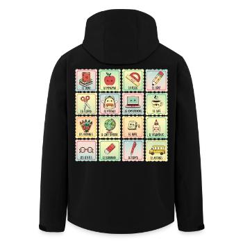 School Spanish Teacher Bilingual - Men’s Recycled Softshell Jacket by Stanley/Stella - black - Back - AI Model Male 185 light (185cm)