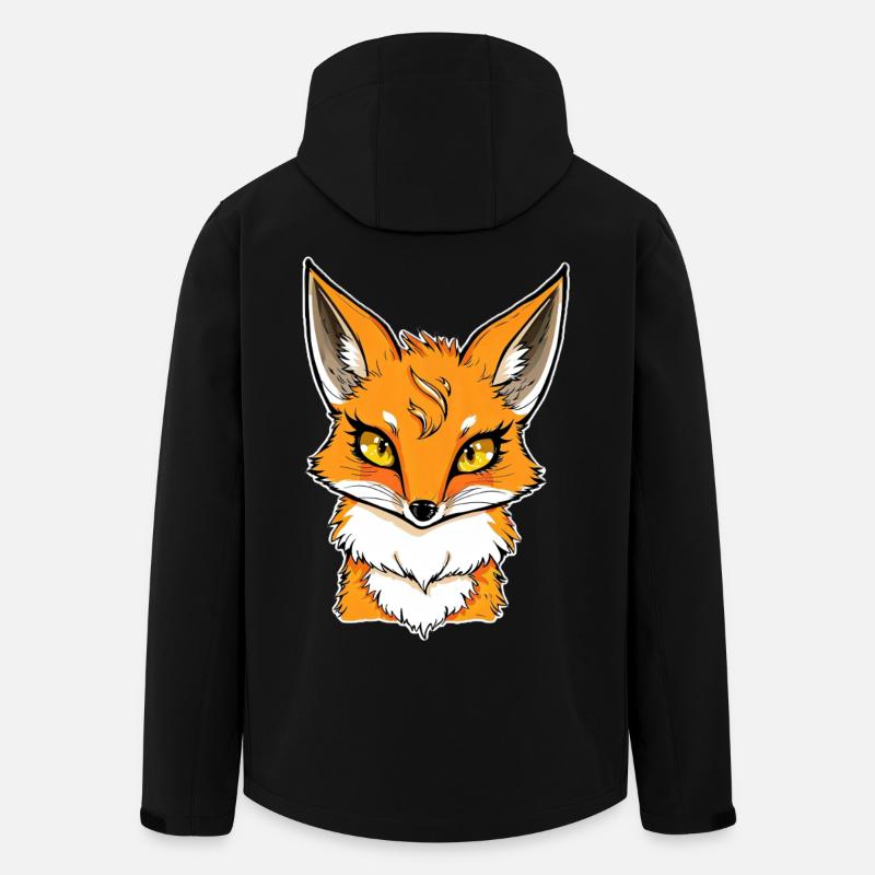 Fuchs Kopf Cartoon Illustration - Recycelte Männer Softshell-Jacke von Stanley/Stella - Schwarz
