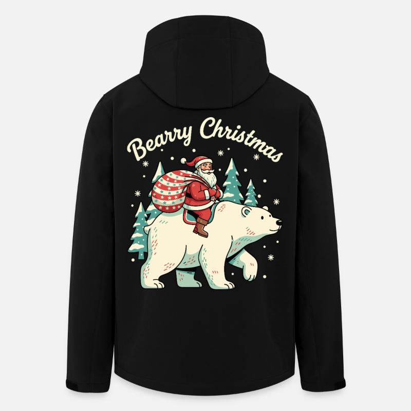 Bärenweihnachten-Weihnachts-Weihnachtsmann - Recycelte Männer Softshell-Jacke von Stanley/Stella - Schwarz