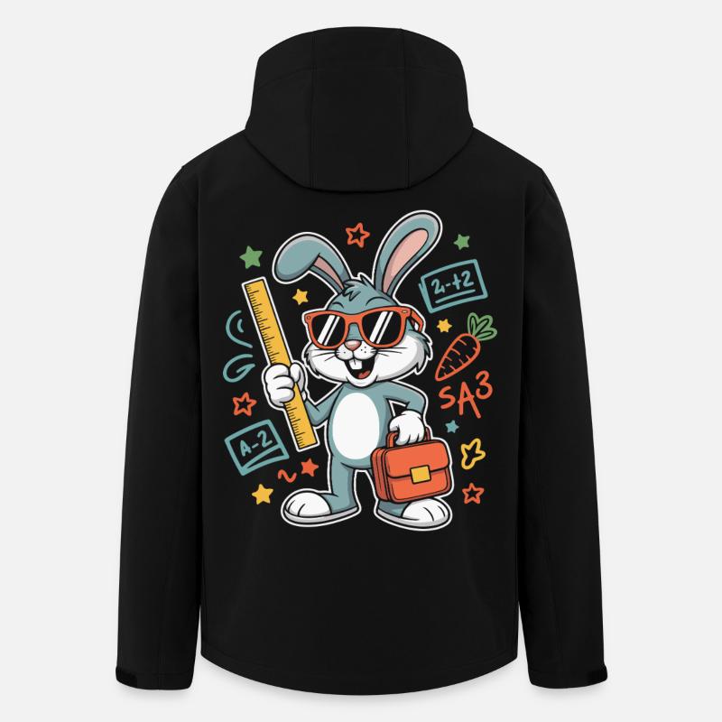 Lernbunny Schulabenteuer mit Brille - Recycelte Männer Softshell-Jacke von Stanley/Stella - Schwarz