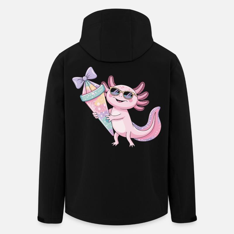 Pink Axolotl Eiscreme Party - Men’s Recycled Softshell Jacket by Stanley/Stella - black