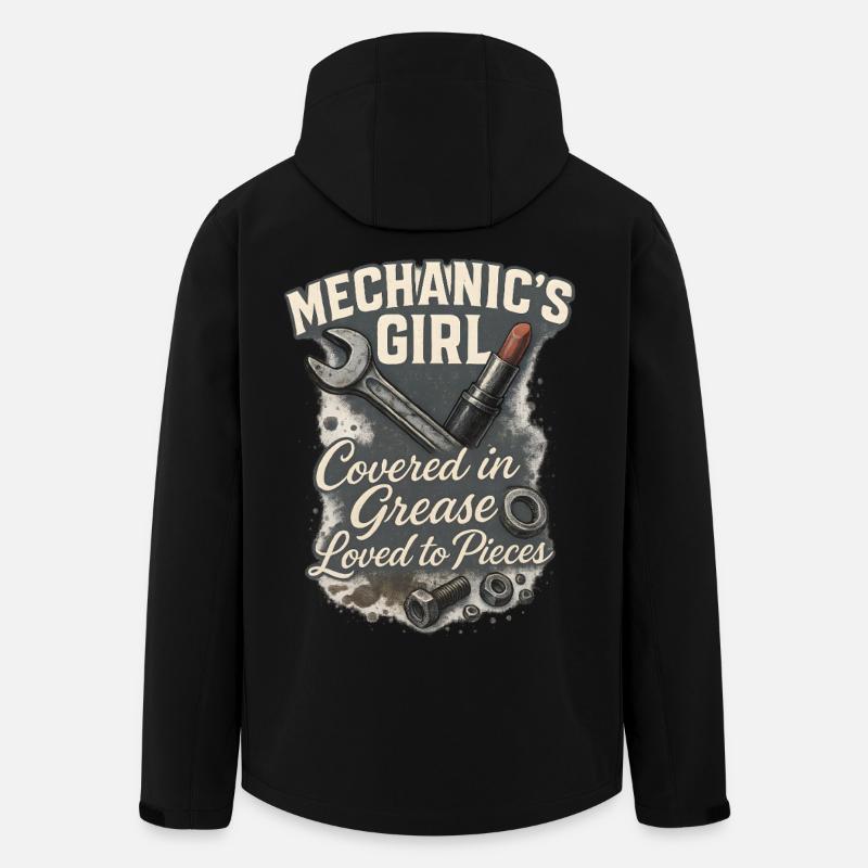 Mécanicienne : Aimer avec la graisse - Veste softshell homme en polyester recyclé Stanley/Stella - noir