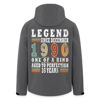 Décembre 1990 Décembre Anniversaire Décembre 1990 - Veste softshell homme en polyester recyclé Stanley/Stella - noir - Dos - AI Model Male 185 light (185cm)