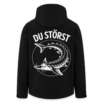 You Disturb Fish Circle Motif - Men’s Recycled Softshell Jacket by Stanley/Stella - black - Back - AI Model Male 185 light (185cm)