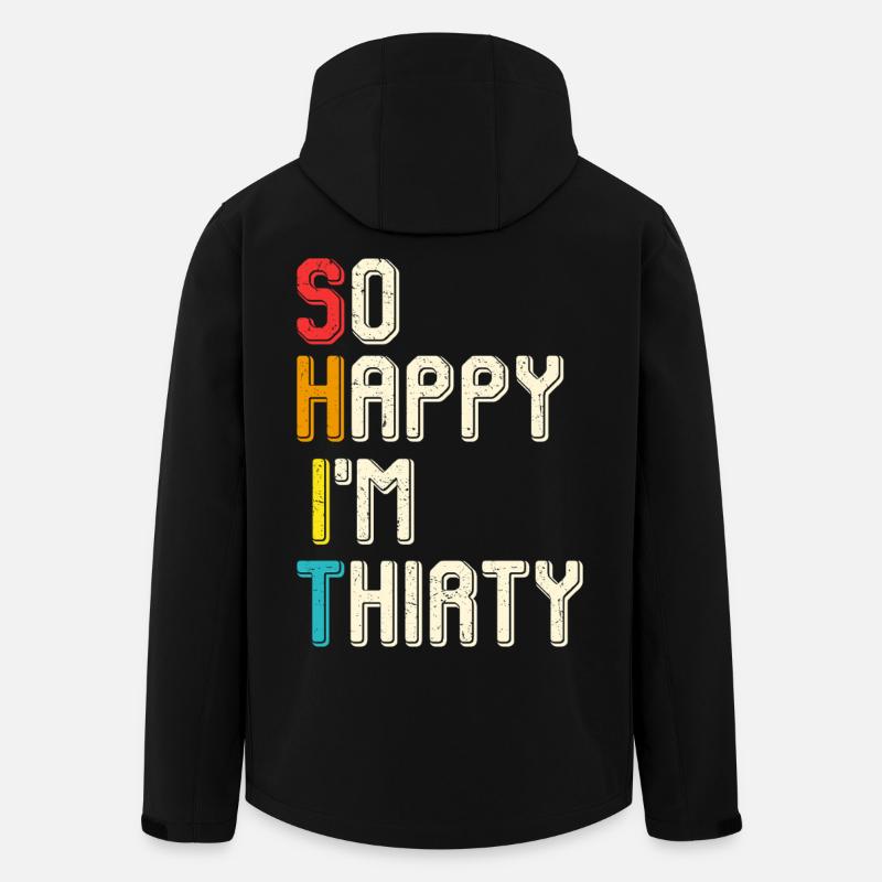So glücklich ich bin dreißig - Recycelte Männer Softshell-Jacke von Stanley/Stella - Schwarz